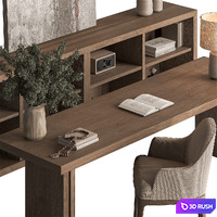 Manager Desk - Office Furniture 701 3D Model Vray, Corona