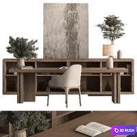 Manager Desk - Office Furniture 701 3D Model Vray, Corona
