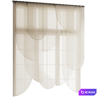 Layered Panel Curtain Rounded 3D Model Vray, Corona