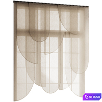 Layered Panel Curtain Rounded 3D Model Vray, Corona