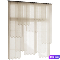 Layered Scallop Panel Curtain 3D Model Vray, Corona