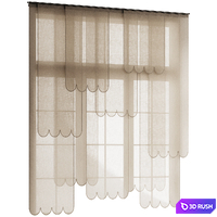 Layered Scallop Panel Curtain 3D Model Vray, Corona