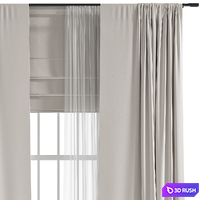 Curtain #132 3D Model Vray, Corona