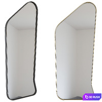 Designer asymmetric wall mirror 3D Model Vray, Corona