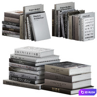 Decorative Set of Books Coffee Table Book Set 09 3D Model Corona