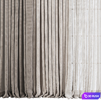 Layered Curtain Set for Large Windows 78 3D Model Vray, Corona