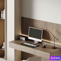 Minimalistic workplace in a modern style 04 3D Model Corona