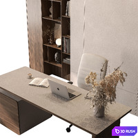 Boss Desk - Office Furniture 804 3D Model Vray, Corona