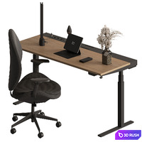 Adjustable Desk - Office Furniture 799 3D Model Vray, Corona