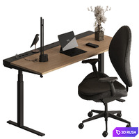 Adjustable Desk - Office Furniture 799 3D Model Vray, Corona