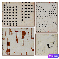 Set of Abstract Minimalistic Oil Paintings 03 3D Model Corona