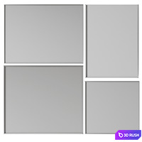 Set of Abstract Minimalistic Oil Paintings 03 3D Model Corona
