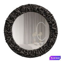 Mirror in a black dented frame 3D Model Vray, Corona