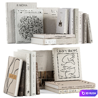 Aesthetic coffee table books set 02 3D Model Vray, Corona