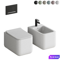 Toilet and bidet Boheme Mane 3D Model Corona