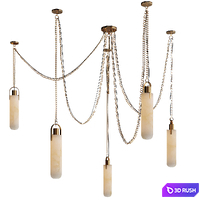 Flint Alabaster Pendant Lamp 3D Model Vray