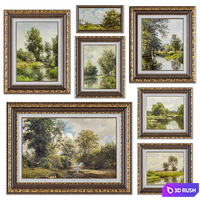 Set of paintings in classical style # 50 3D Model Vray, Corona
