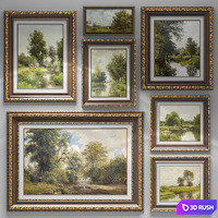 Set of paintings in classical style # 50 3D Model Vray, Corona
