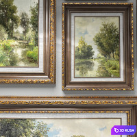 Set of paintings in classical style # 50 3D Model Vray, Corona