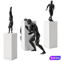 Deco sculpture m 02 3D Model Vray, Corona
