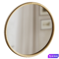 Walter Natural Wood Small Round Mirror 3D Model Corona