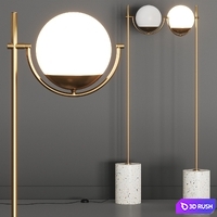 Crate and Barrel Rondure Globe Floor Lamp 3D Model Vray, Corona