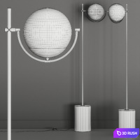 Crate and Barrel Rondure Globe Floor Lamp 3D Model Vray, Corona