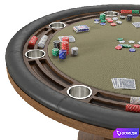 Jack game room Torino Poker Table 60 3D Model Vray, Corona