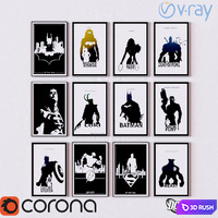 Pictures Marvel DC 3D Model Vray