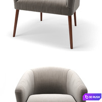 Pomeroy Barrel Chair 3D Model Vray