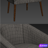Pomeroy Barrel Chair 3D Model Vray