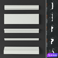 Set of moldings and skirting boards Europlast_10 3D Model Vray