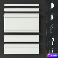 Set of moldings and skirting boards Europlast_9 3D Model Vray