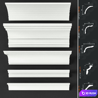 Set of cornices Europlast_9 3D Model Vray
