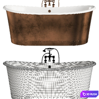 Ambra Bathtub 3D Model Vray, Corona