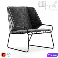 Cage Lounge Product Sheet 3D Model Vray, Corona