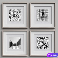 Nice Picture Frames Set 205 3D Model Corona