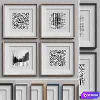 Nice Picture Frames Set 205 3D Model Corona