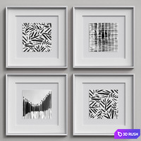 Nice Picture Frames Set 205 3D Model Corona