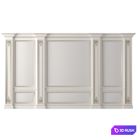 Classic Wall paneling white color 3D Model
