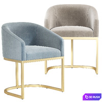 Restoration Hardware Emery Barrelback Slope Armchair RH 3D Model Vray, Corona