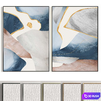 Plaster Two Photo Frame T-304 3D Model Vray, Corona