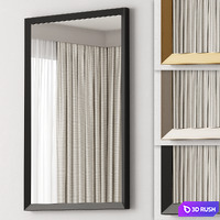 Thick Frame Metal Rectangle Wall Mirrors - West Elm 3D Model Corona