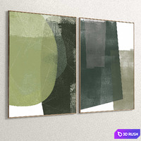 Plaster Two Photo Frame T-338 3D Model Vray, Corona