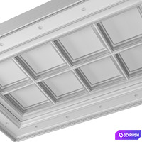 Art Deco coffered illuminated ceiling.Modern coffered illuminated ceiling 3D Model Vray, Corona