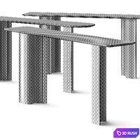 Zeitraum Curtain Console Table 3D Model Vray, Corona