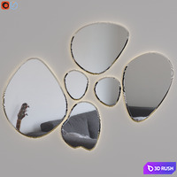 Illuminated mirror composition Polynesia Extra 3D Model Vray, Corona