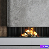 Fireplace 19 3D Model Vray, Corona