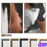 Plaster Two Photo Frame D-555 3D Model Vray, Corona