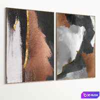 Plaster Two Photo Frame D-555 3D Model Vray, Corona